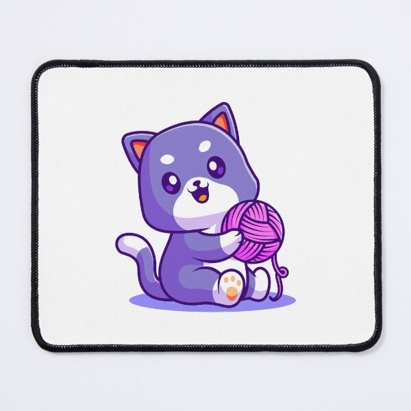 Item preview, funny and cute cat with a ball of wool designed and sold by wassim sadiki.