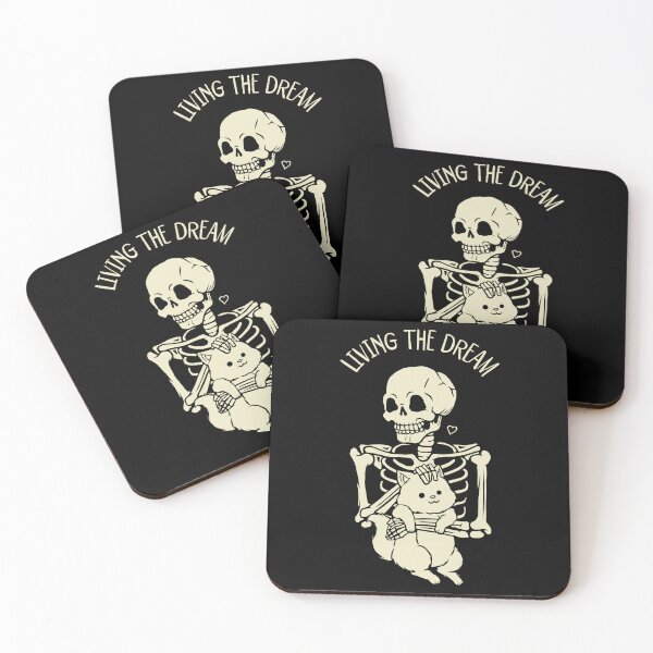 Item preview, Living The Dream Skeleton Cat by Tobe Fonseca designed and sold by Tobe Fonseca®.