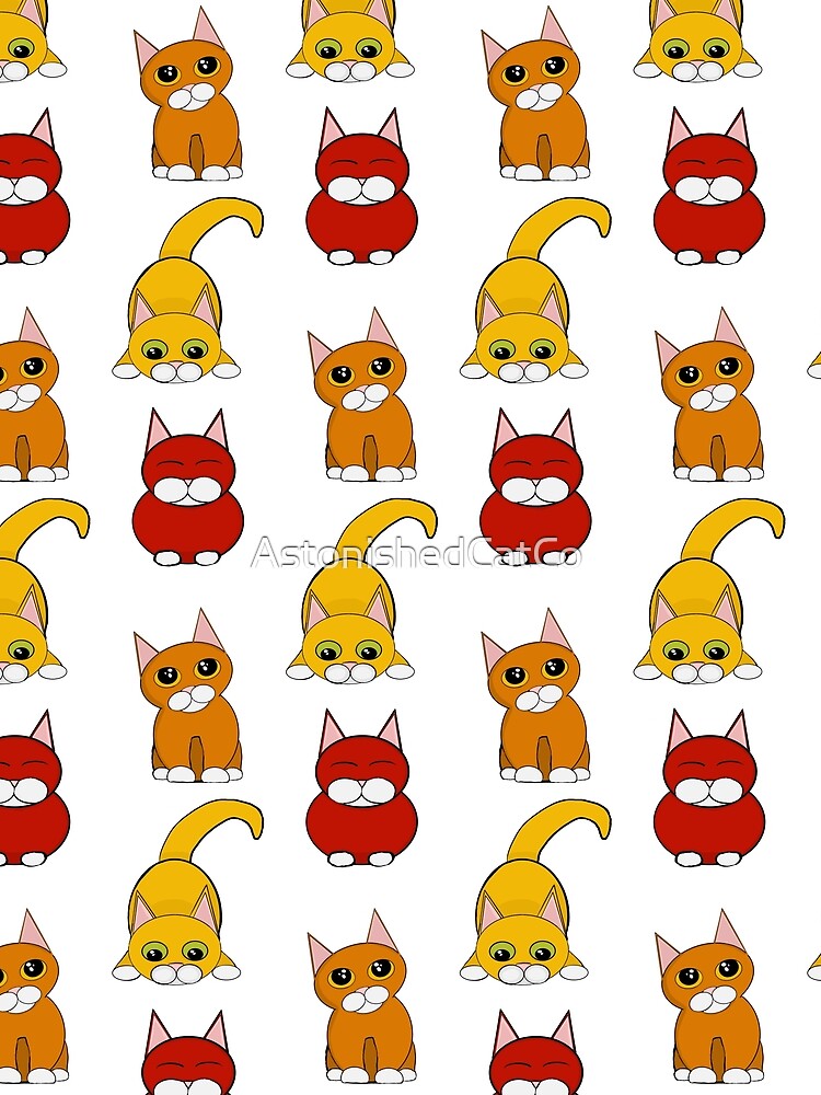 Thumbnail 5 of 5, Graphic T-Shirt, The Cats of Fall - Vertical Pattern - Astonished Cat Company designed and sold by AstonishedCatCo.