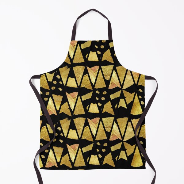 Item preview, Golden geometric triangle pattern with black background. designed and sold by CreativeStrand.