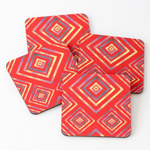 Item preview, Fire Box Diagonal Stacks Dimensional on Red Repeat 5748 designed and sold by Art in My Loft.