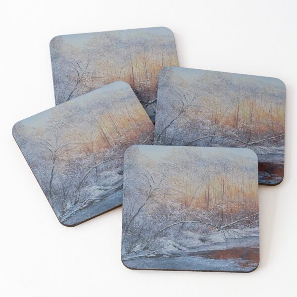 Item preview, İd57 Winter sun, winter sunset, cold but beautiful winter days, icy lake, snowy and apprentice grass forests, watercolor works, winter landscape, beautiful winter season, frozen lake designed and sold by bcbutika.