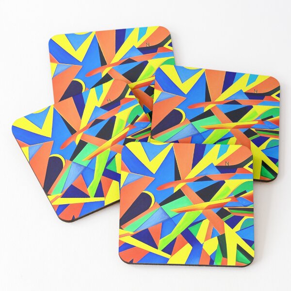 Item preview, Colorful multicolor abstract shapes organic geometric patterns 64 designed and sold by vishalraifx.
