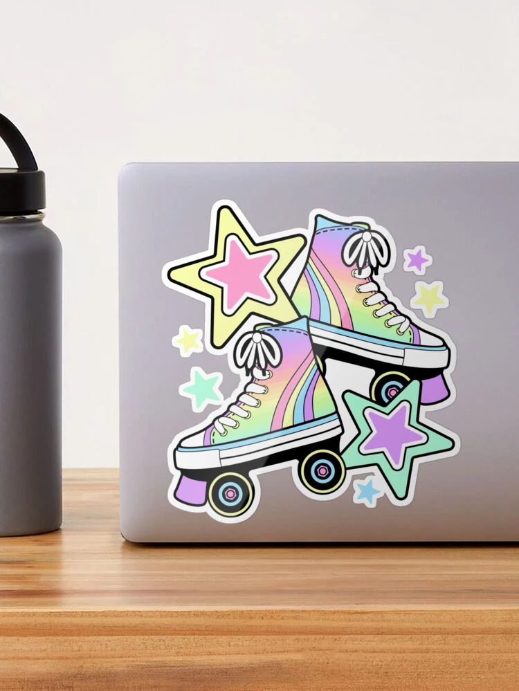  50Pcs Roller Skating Stickers Cool Roller Skating Ice Skating  Stickers Stylish Holographic Rainbow Laser Vinyl Skateboard Stickers Decals  Laptop Skateboard Computer Stickers for Teens Kids Girls (Roller Skating) :  Electronics