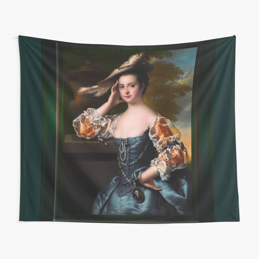 Portrait of Susannah Hope by Joseph Wright Remastered Xzendor7 Classical Art Old Masters Reproductions Tapestry