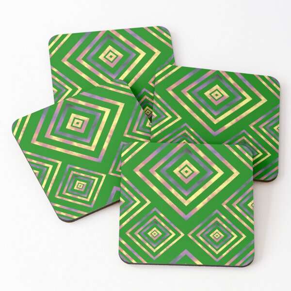 Item preview, Fire Box Diagonal Stacks Dimensional on Medium Green Repeat 5748 designed and sold by Art in My Loft.