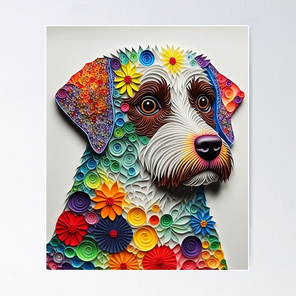 Item preview, Quilling Animal Dog Paper Cut Style designed and sold by PhiloSophyEye.