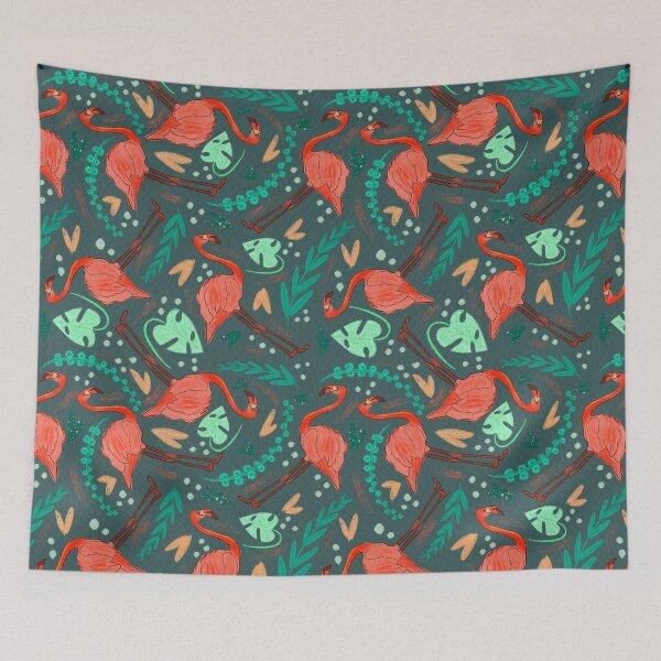 Item preview, Flamingo in the jungle designed and sold by Lenecreates.