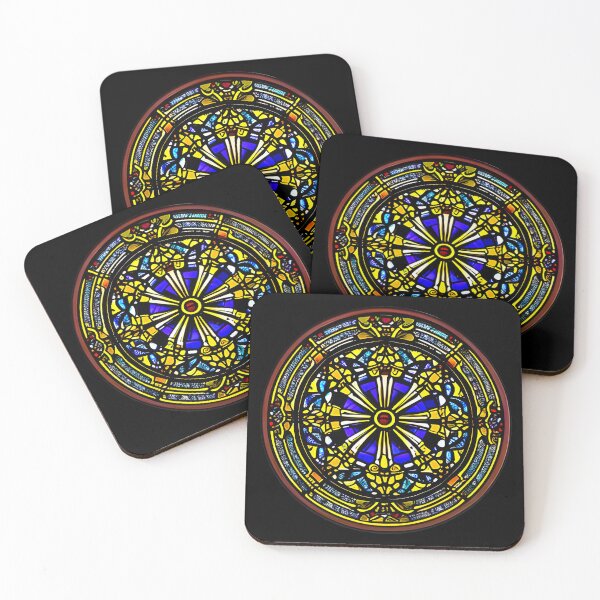 Item preview, Gold and blue  stained glass pattern sticker designed and sold by SJG-digital.