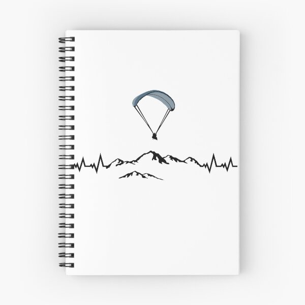 Artikelvorschau, Paragleiten, Paragleiter und Berge EKG Puls Herzschlag entworfen und verkauft von claudiasartwork.