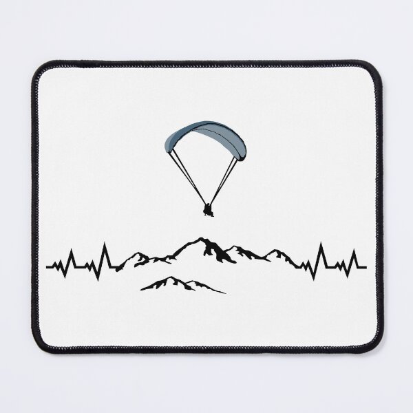 Item preview, Paragliding, paragliders and mountains EKG pulse heartbeat designed and sold by claudiasartwork.
