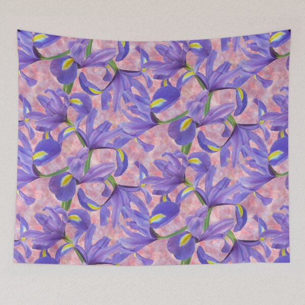 Item preview, Purple Blue Iris Repeated Pattern Seamless Design  designed and sold by Tina Veenstra.