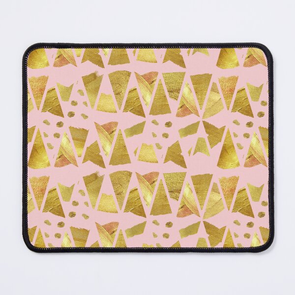 Item preview, Golden geometric triangle pattern with pastel pink background. designed and sold by CreativeStrand.