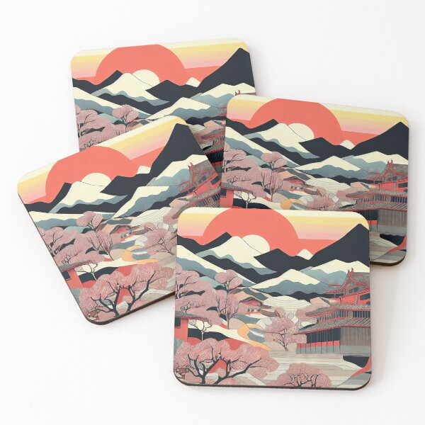 Item preview, Sunset over Shirakawa-go designed and sold by OccultDreams.