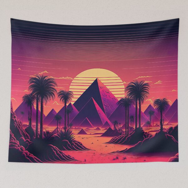 Item preview, Futuristic Dunes: Neon Oasis in the Desert designed and sold by Mullet Monkey.