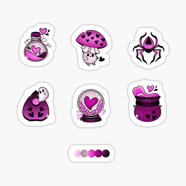 Item preview, Witchy pink Valentine’s Day  designed and sold by Texdoodles.
