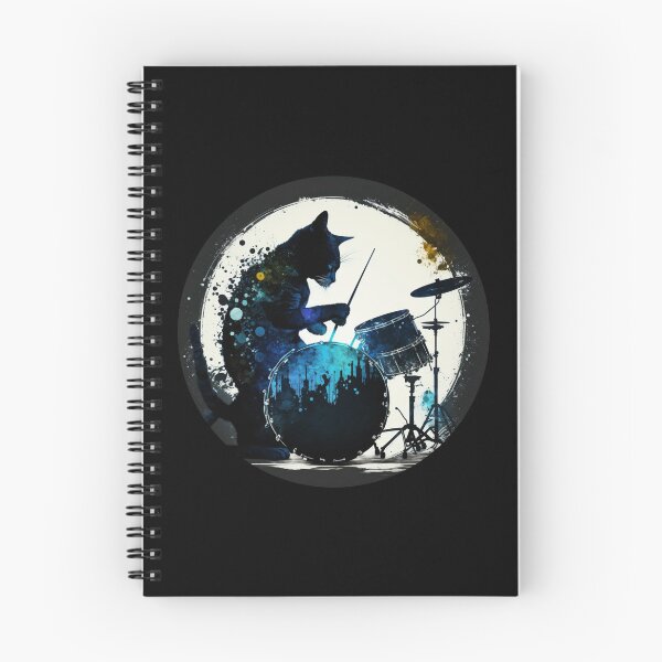 Item preview, Cat playing drums cool rock band feline drumming design  designed and sold by AnimalArtPhotos.
