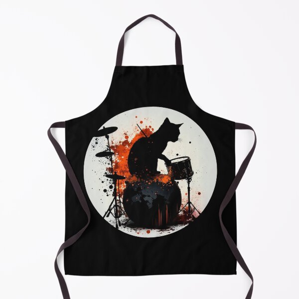 Item preview, Cat rock drums cool rocking band feline drumming design designed and sold by AnimalArtPhotos.