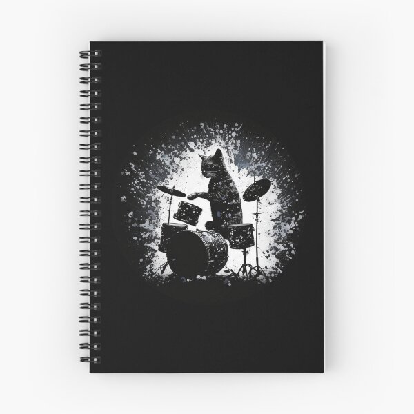Item preview, Cute cat playing drums band feline drumming design  designed and sold by AnimalArtPhotos.