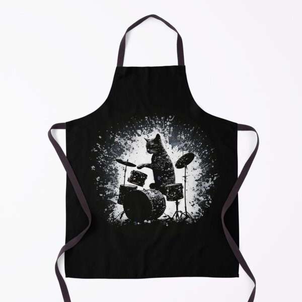 Item preview, Cute cat playing drums band feline drumming design designed and sold by AnimalArtPhotos.