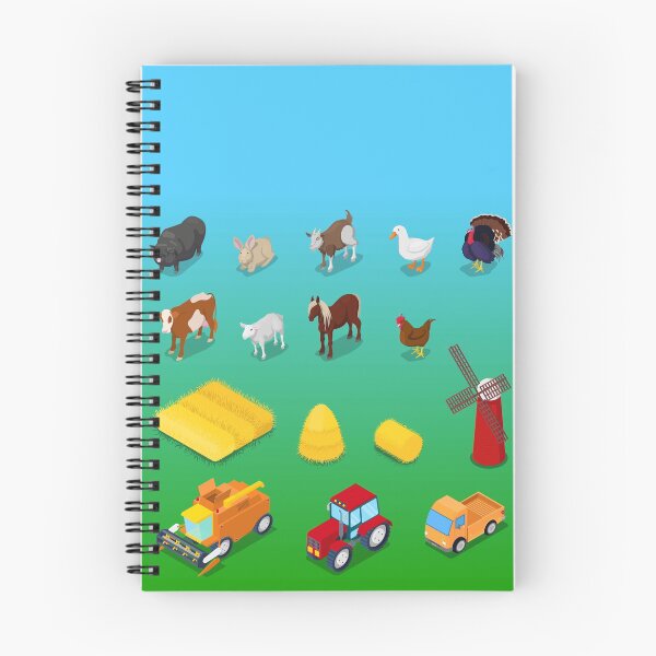 Item preview, Isometric Farm Animals and Agricultural Transportation.  designed and sold by ivector.
