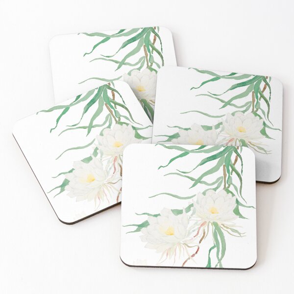 Item preview, white epiphyllum watercolor  designed and sold by ColorandColor.