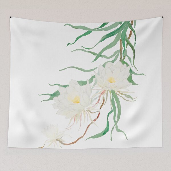 Item preview, white epiphyllum watercolor  designed and sold by ColorandColor.