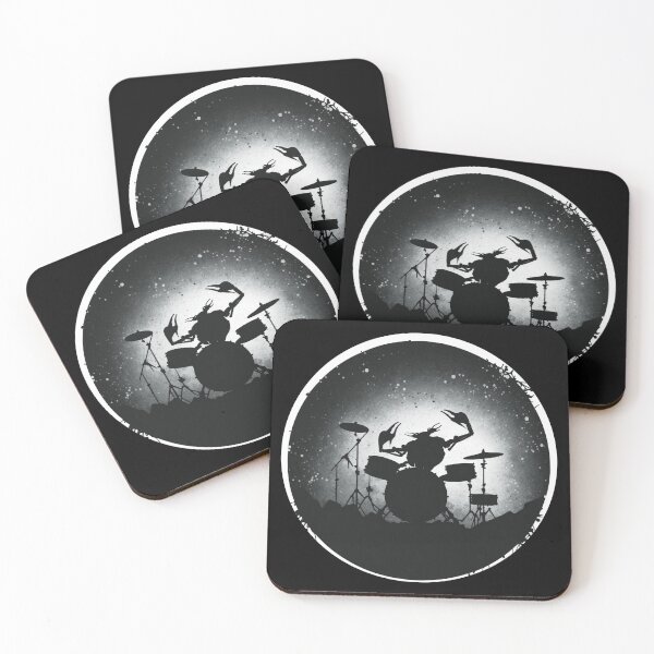 Item preview, Crab playing drum kit marine life ocean rocking out designed and sold by AnimalArtPhotos.