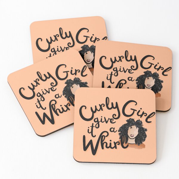 Item preview, Curly Girl - Give it a Whirl (Black) designed and sold by Curly-Cuties.