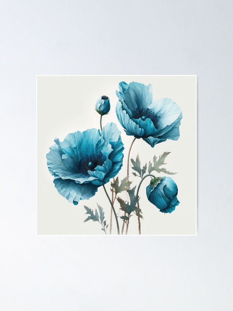 Photo ROSES Blue see-through tops (round neck) – POPPY