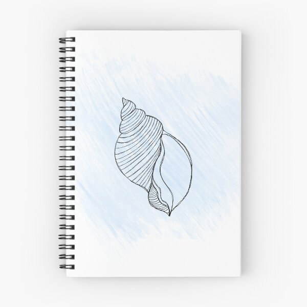 Item preview, Line art illustration of a seashell on blue watercolor background. Shell tattoo idea. Hand drawn nautical engraving of nautical prints isolated on white background designed and sold by Sunshine2504.