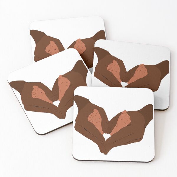 Item preview, Love black hands baby feet flat illustration designed and sold by OFreiART.