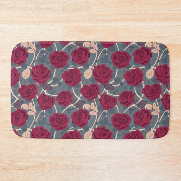 Item preview, Retro Rose Flowers with Blue Leaves pattern designed and sold by Moyanana.