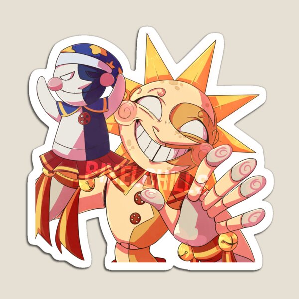 Sun with a Moondrop puppet Magnet
