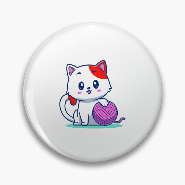 Item preview, funny and cute cat with a ball of wool designed and sold by wassim sadiki.
