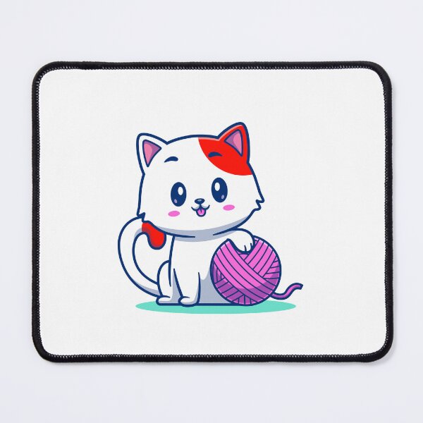 Item preview, funny and cute cat with a ball of wool designed and sold by wassim sadiki.