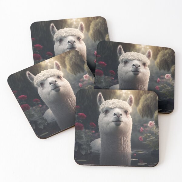 Item preview, Alpaca in the water with roses designed and sold by Most-Mysterious.