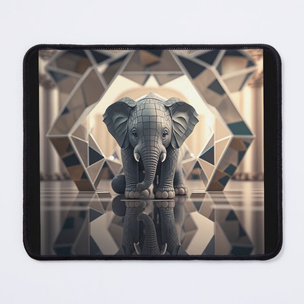 Item preview, Baby elephant geometric pattern mirror designed and sold by Most-Mysterious.