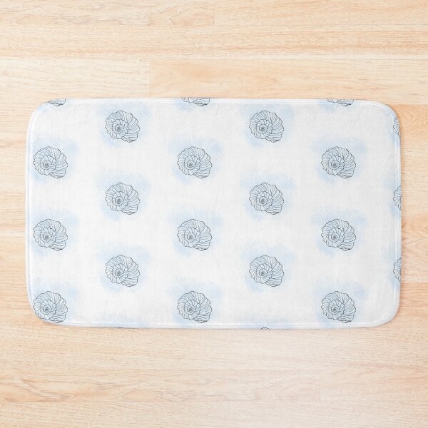 Item preview, Line art illustration of a seashell on blue watercolor background. Shell tattoo idea. Hand drawn nautical engraving of nautical prints isolated on white background designed and sold by Sunshine2504.