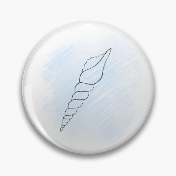 Item preview, Line art illustration of a seashell on blue watercolor background. Shell tattoo idea. Hand drawn nautical engraving of nautical prints isolated on white background designed and sold by Sunshine2504.