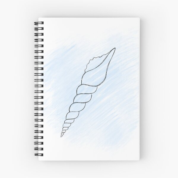 Item preview, Line art illustration of a seashell on blue watercolor background. Shell tattoo idea. Hand drawn nautical engraving of nautical prints isolated on white background designed and sold by Sunshine2504.
