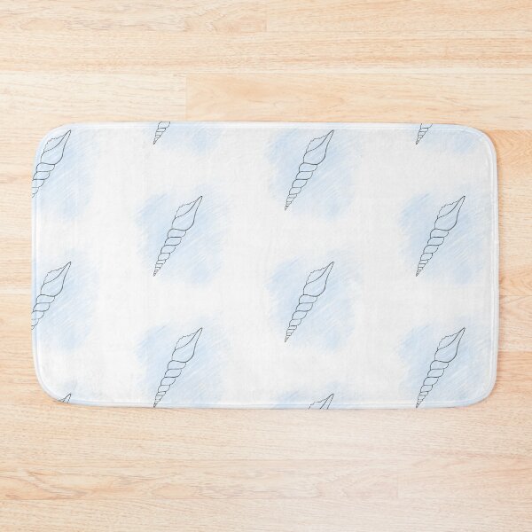 Item preview, Line art illustration of a seashell on blue watercolor background. Shell tattoo idea. Hand drawn nautical engraving of nautical prints isolated on white background designed and sold by Sunshine2504.