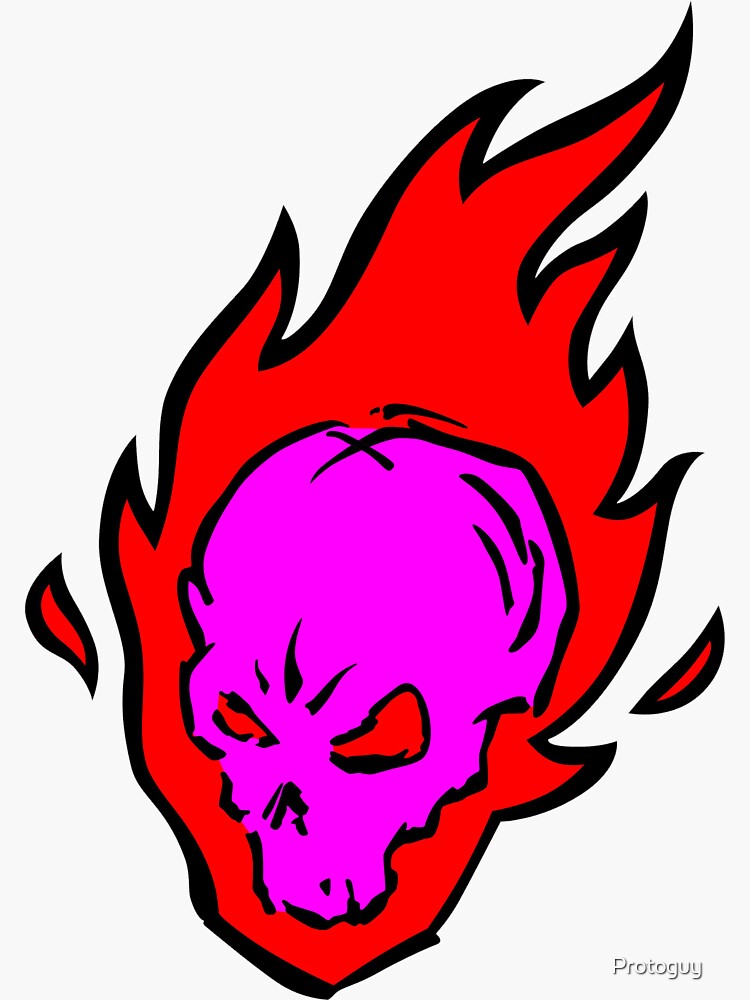 "Hot Head" Sticker by Protoguy Redbubble