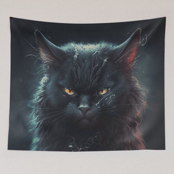 Item preview, Very angry goth cat designed and sold by Simone Davino.