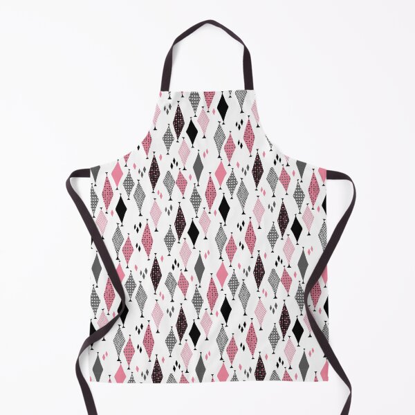 Item preview, 50s 60s Retro Geometric Sketch Pink and Black Diamond  designed and sold by GypsyGoonDesign.