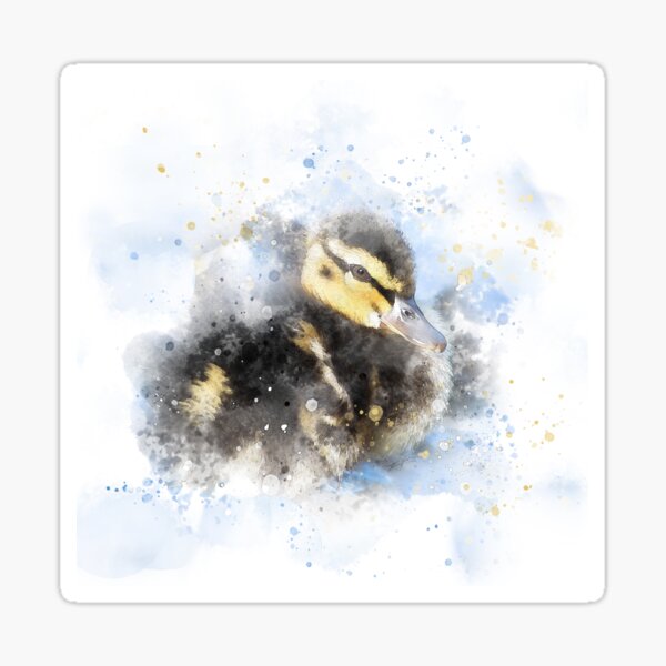 Watercolor Duckling Sticker