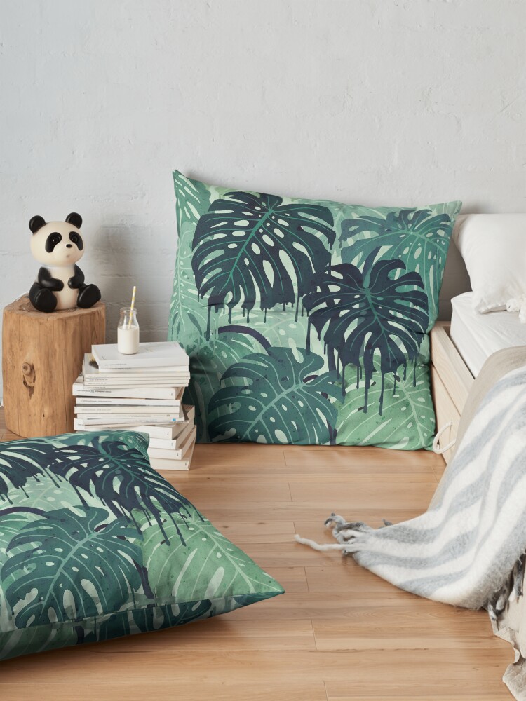 Alternate view of Monstera Melt (in Green) Floor Pillow