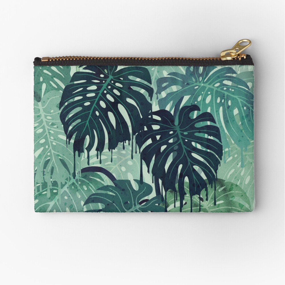 Monstera Melt (in Green) Zipper Pouch