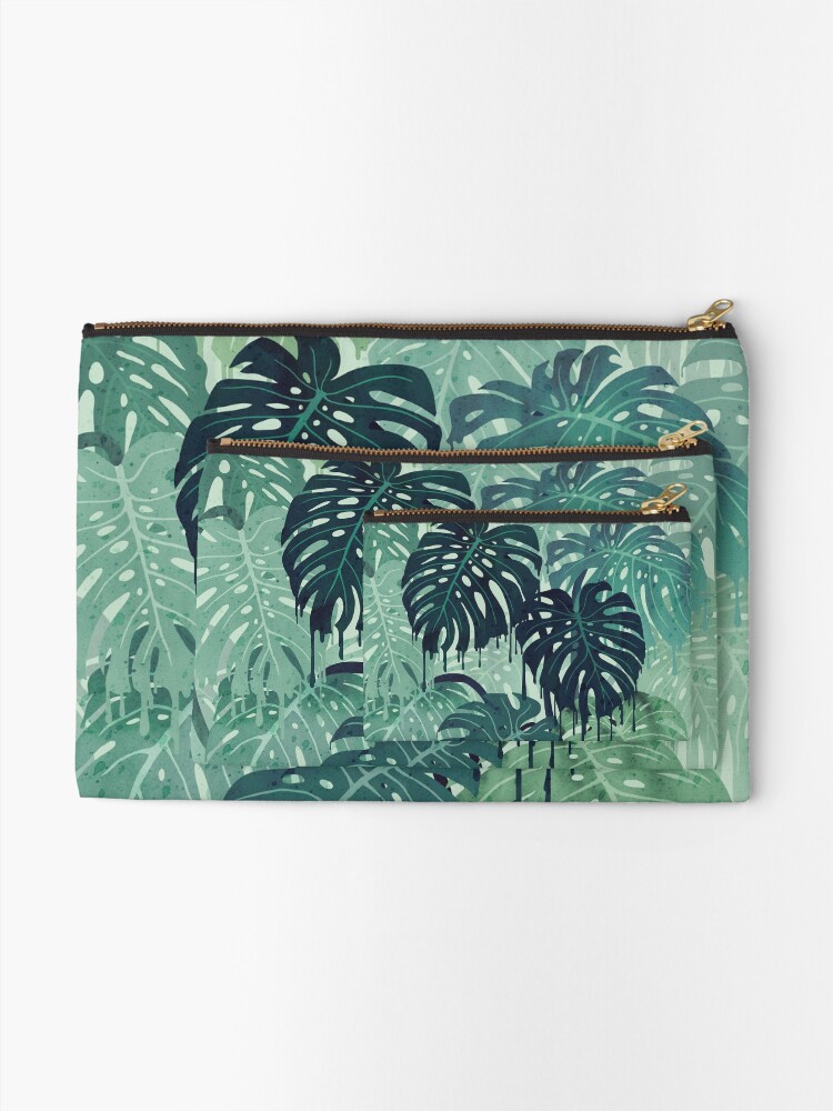 Alternate view of Monstera Melt (in Green) Zipper Pouch