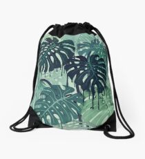 Monstera Melt (in Green) Drawstring Bag